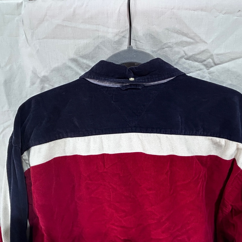 Vintage Tommy Hilfiger Corduroy Shirt Men’s Long Sleeve Y2K Red White Blue XL - Picture 4 of 13